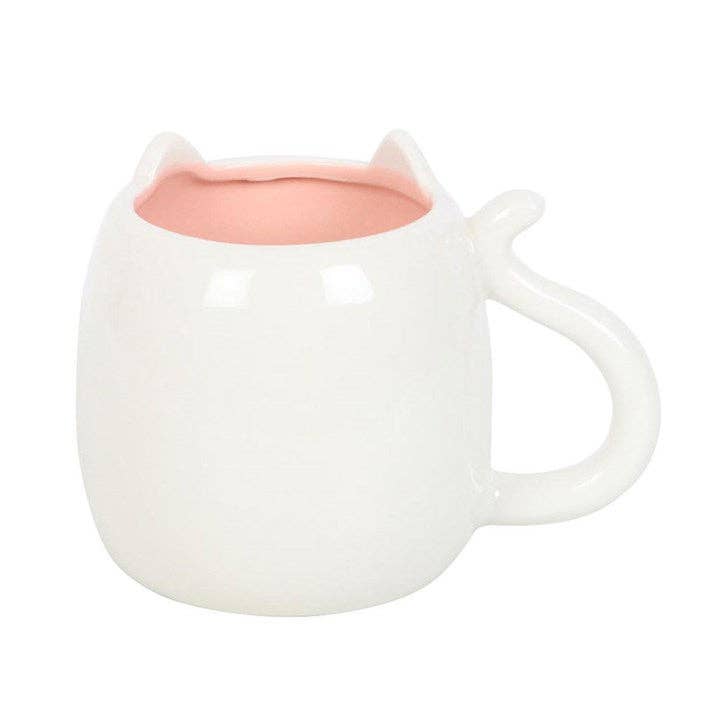 Caneca em Forma de Gato Branco