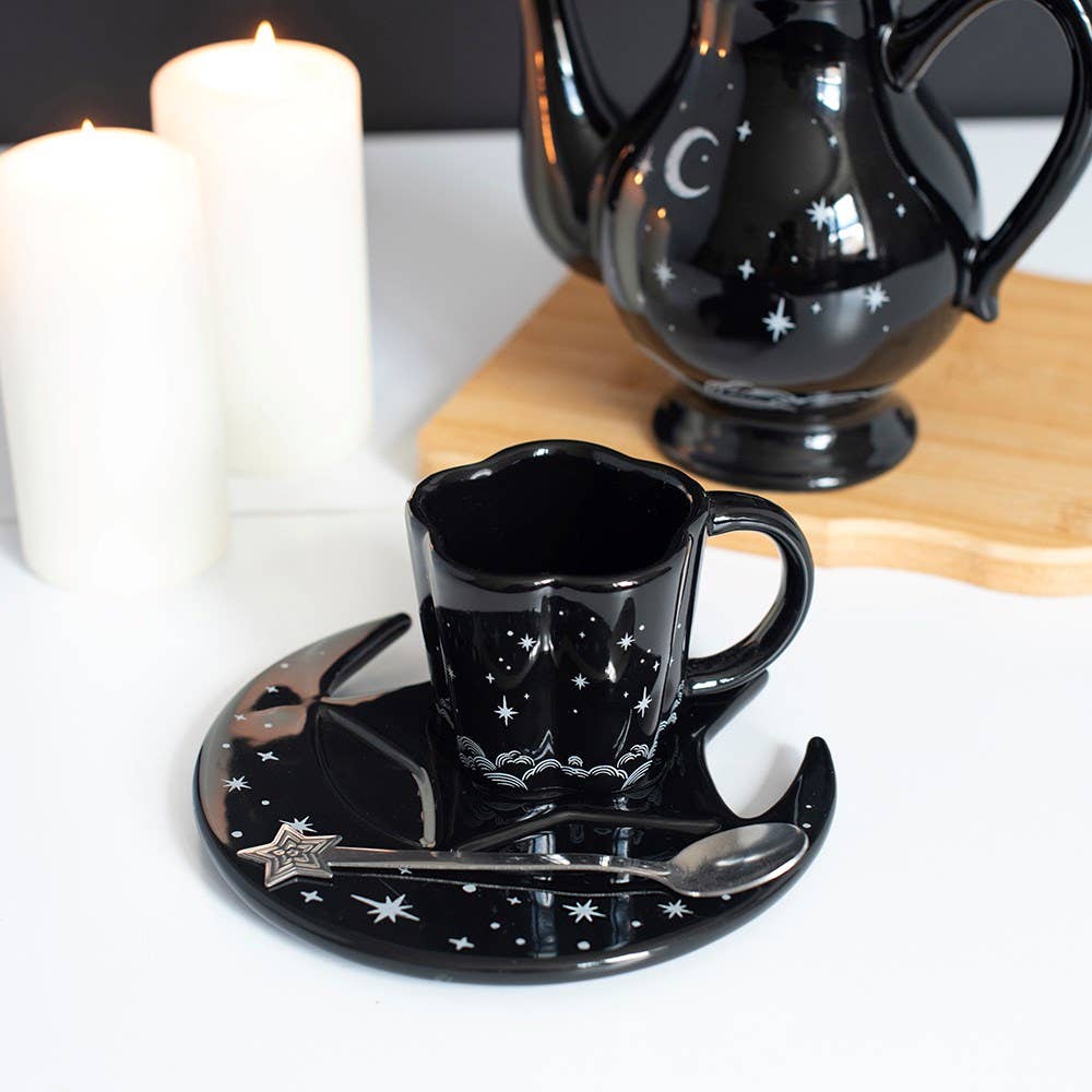 Conjunto "Céu Encantado" de chávena de café expresso, pires e colher
