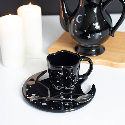 Conjunto "Céu Encantado" de chávena de café expresso, pires e colher