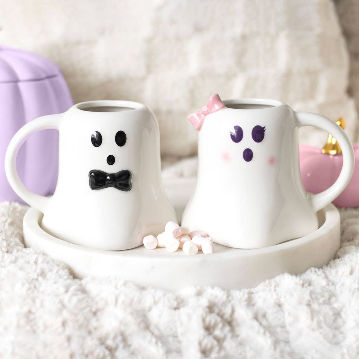 Conjunto de canecas em forma de fantasma Mr and Mrs Boo