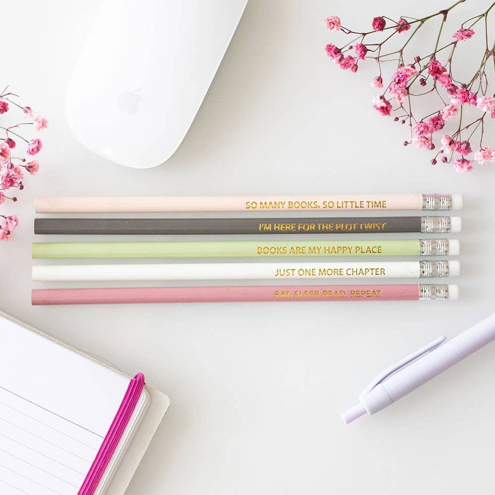Conjunto de 5 Lápis Inspirados na Literatura
