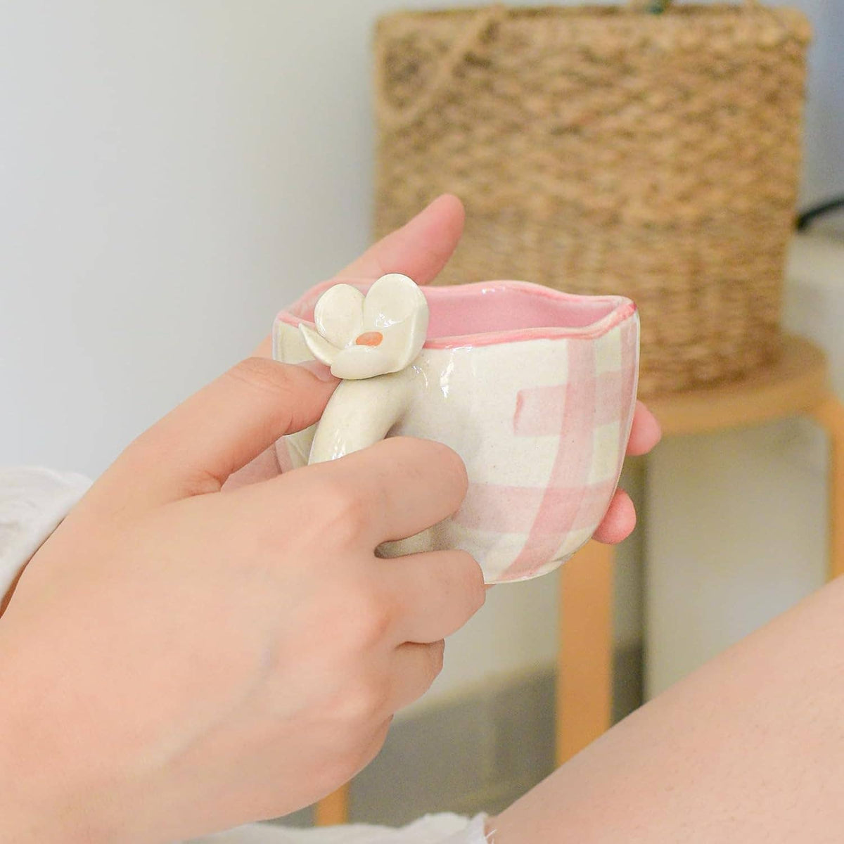Caneca de Café | Chávena de Cerâmica Margarida Artesanal | Barro