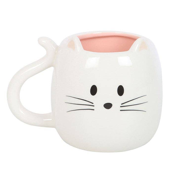 Caneca em Forma de Gato Branco