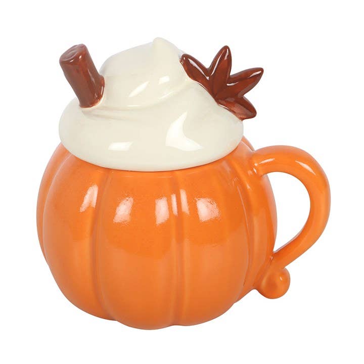 Caneca de Outono com Tampa e Creme de Abóbora