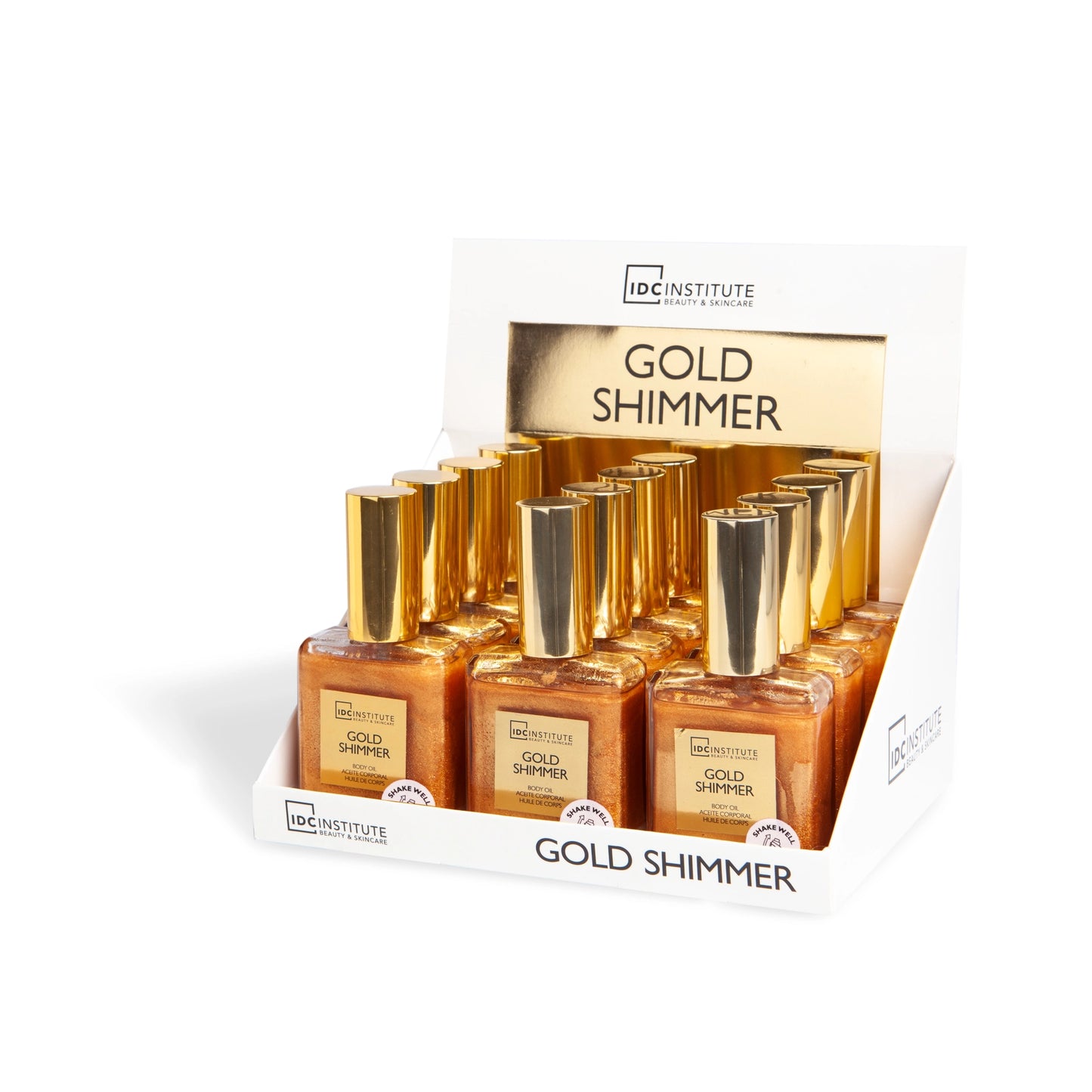 Óleo Corporal com Brilho Dourado