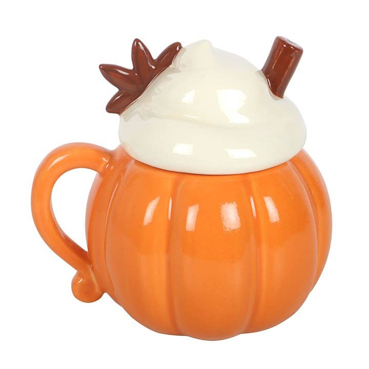 Caneca de Outono com Tampa e Creme de Abóbora